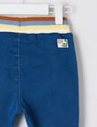 Teeny Weeny Dino Roar Denim Jogger, Denim Blue product photo View 03 S