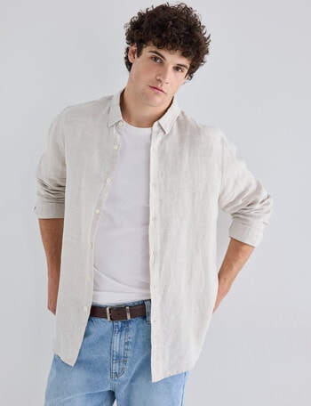 Gasoline Linen Shirt, Natural product photo