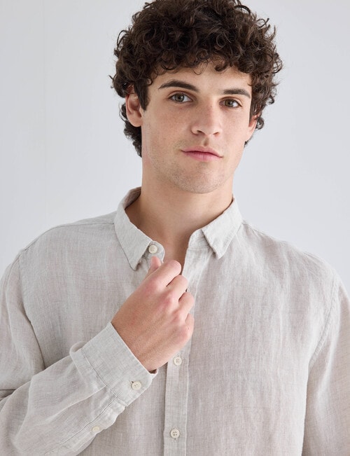 Gasoline Linen Shirt, Natural product photo View 06 L
