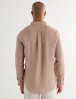 Gasoline Long Sleeve Linen Shirt, Taupe product photo View 02 S