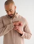 Gasoline Long Sleeve Linen Shirt, Taupe product photo View 04 S