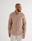 Gasoline Long Sleeve Linen Shirt, Taupe product photo View 05 S