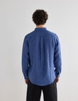 Gasoline Linen Shirt, Marine Blue product photo View 02 S