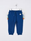 Teeny Weeny Dino Roar Trackpant w Dino spikes, Navy Blue product photo