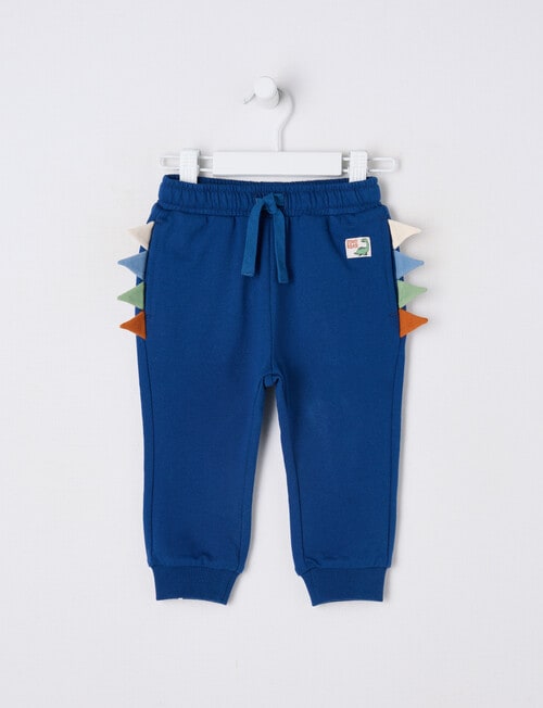 Teeny Weeny Dino Roar Trackpant w Dino spikes, Navy Blue product photo