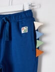 Teeny Weeny Dino Roar Trackpant w Dino spikes, Navy Blue product photo View 02 S