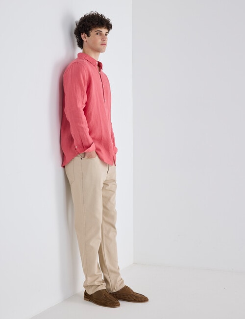 Gasoline Linen Shirt, Faded Red product photo View 03 L