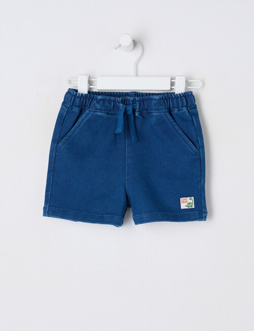 Teeny Weeny Dino Roar Knit Short, Navy Blue product photo