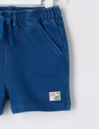 Teeny Weeny Dino Roar Knit Short, Navy Blue product photo View 02 S
