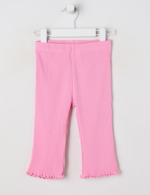 Teeny Weeny Strawberry Fields Play Rib Flare Legging, Pop Pink product photo