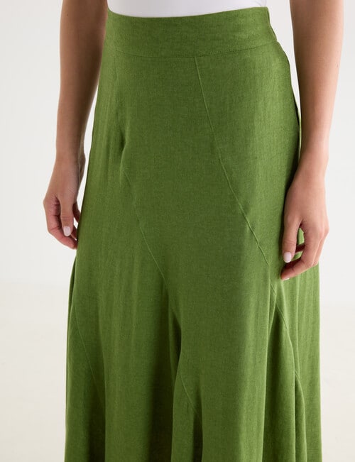 Zest Linen Blend Swirl Maxi Skirt, Cactus product photo View 04 L