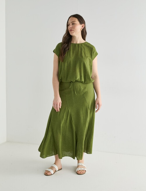 Zest Linen Blend Swirl Maxi Skirt, Cactus product photo View 12 L