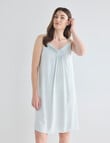Whistle Sleep Strappy Nightie, Aqua Stripe product photo