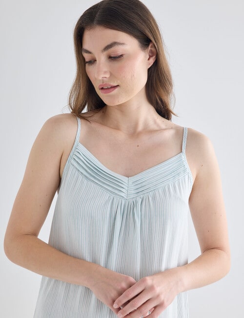 Whistle Sleep Strappy Nightie, Aqua Stripe product photo View 04 L