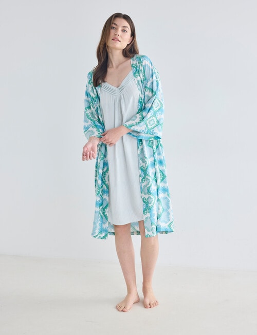 Whistle Sleep Strappy Nightie, Aqua Stripe product photo View 06 L