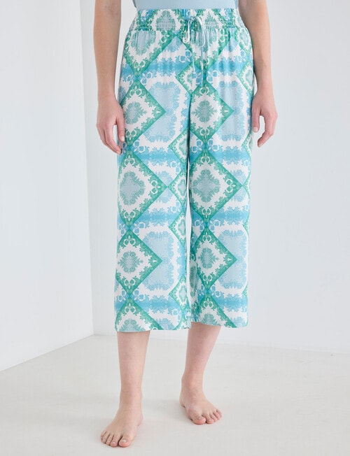 Whistle Sleep Shirred Waist Crop, Scarf Print product photo