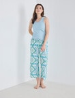 Whistle Sleep Shirred Waist Crop, Scarf Print product photo View 03 S