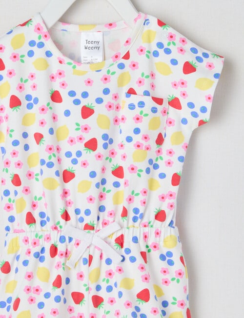 Teeny Weeny Strawberry Fields Play Romper, White & Pink product photo View 02 L