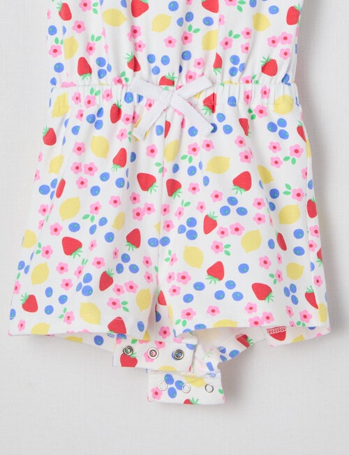 Teeny Weeny Strawberry Fields Play Romper, White & Pink product photo View 03 L