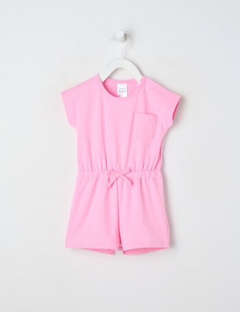 Teeny Weeny Strawberry Fields Play Romper, Pop Pink product photo