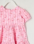 Teeny Weeny Strawberry Fields Play Strawberry Stripe AOP Dress, Pink product photo View 03 S