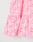 Teeny Weeny Strawberry Fields Play Strawberry Stripe AOP Dress, Pink product photo View 04 S