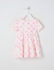 Teeny Weeny Strawberry Fields Tiered Dress, White & Pink product photo