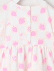 Teeny Weeny Strawberry Fields Tiered Dress, White & Pink product photo View 03 S