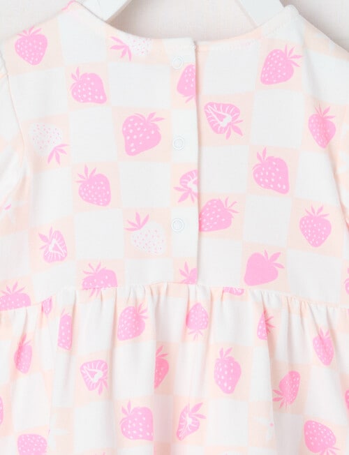 Teeny Weeny Strawberry Fields Tiered Dress, White & Pink product photo View 03 L