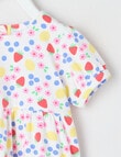 Teeny Weeny Strawberry Fields Play Tiered Dress, White product photo View 02 S