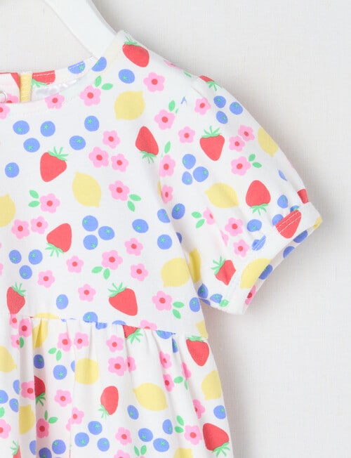Teeny Weeny Strawberry Fields Play Tiered Dress, White product photo View 02 L