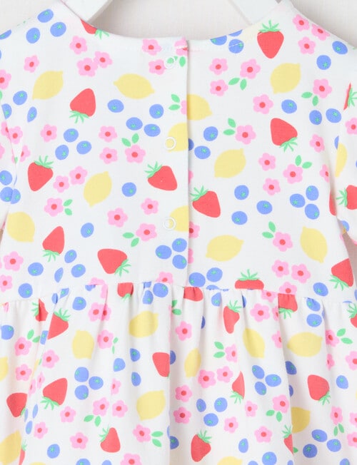 Teeny Weeny Strawberry Fields Play Tiered Dress, White product photo View 03 L