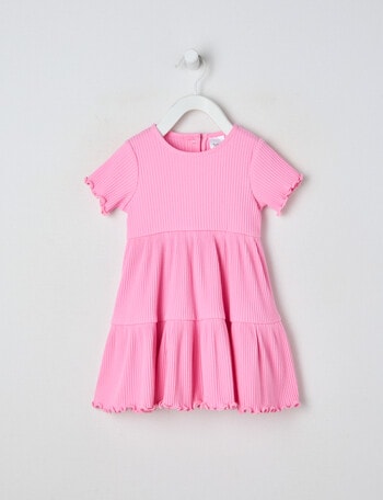 Teeny Weeny Strawberry Fields Play Tiered Dress, Pop Pink product photo