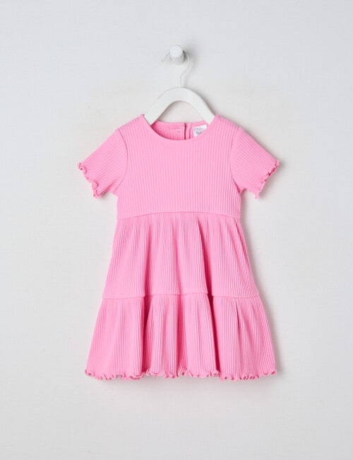 Teeny Weeny Strawberry Fields Play Tiered Dress, Pop Pink product photo