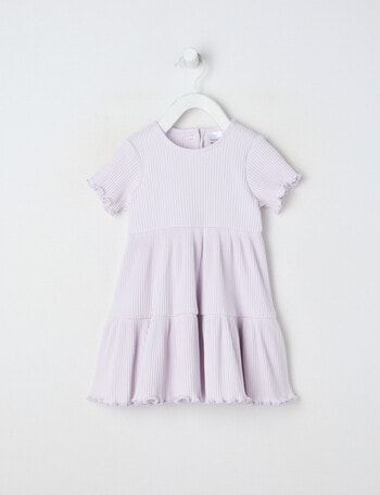 Teeny Weeny Strawberry Fields Rib Tiered Dress, Lilac product photo