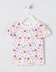 Teeny Weeny Strawberry Fields Play Short Sleeve Tee, White product photo