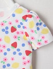 Teeny Weeny Strawberry Fields Play Short Sleeve Tee, White product photo View 02 S