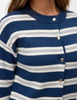 Vero Moda Gold Stripe Long Sleeve Cardigan, Denim & Birch product photo View 03 S