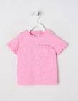 Teeny Weeny Strawberry Fields Play Short Sleeve Tee, Pop Pink product photo