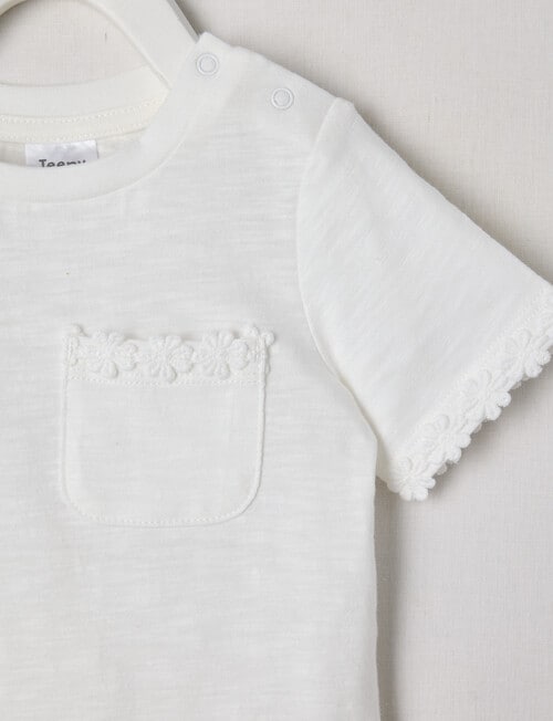 Teeny Weeny Strawberry Fields Play Short Sleeve Tee, White product photo View 02 L