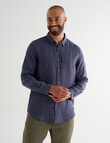 Gasoline Long Sleeve Linen Shirt, Navy product photo View 04 S