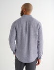 Gasoline Long Sleeve Linen Shirt, Charcoal product photo View 02 S