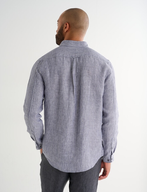 Gasoline Long Sleeve Linen Shirt, Charcoal product photo View 02 L