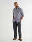 Gasoline Long Sleeve Linen Shirt, Charcoal product photo View 03 S