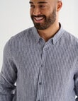 Gasoline Long Sleeve Linen Shirt, Charcoal product photo View 04 S