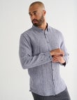 Gasoline Long Sleeve Linen Shirt, Charcoal product photo View 05 S