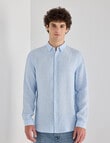 Gasoline Stripe Linen Shirt, Light Blue product photo View 04 S
