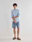 Gasoline Stripe Linen Shirt, Light Blue product photo View 07 S