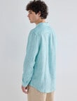 Gasoline Mini Stripe Linen Shirt, Mint product photo View 02 S