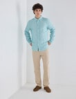 Gasoline Mini Stripe Linen Shirt, Mint product photo View 03 S